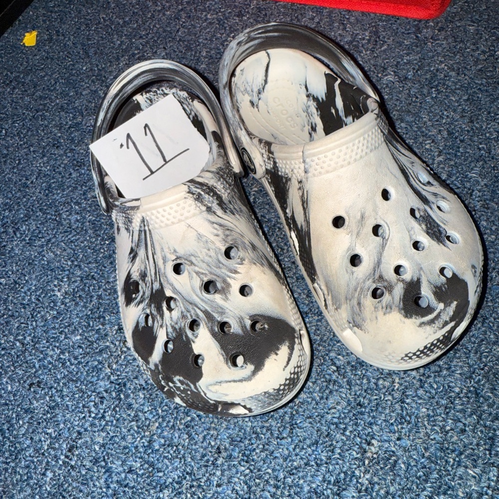 Kids Black and White Crocs